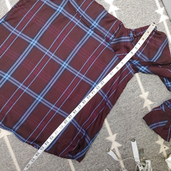 Loft plaid off-shoulder ruffle top size M - Picture 13 of 13
